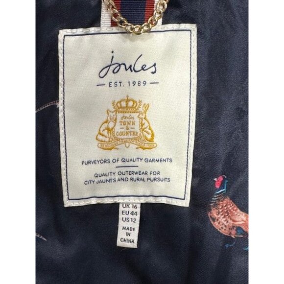 EUC Joules Chatham Womens Quilted Rust Longline Coat W/ Hood & Pockets US 12 - Picture 13 of 15